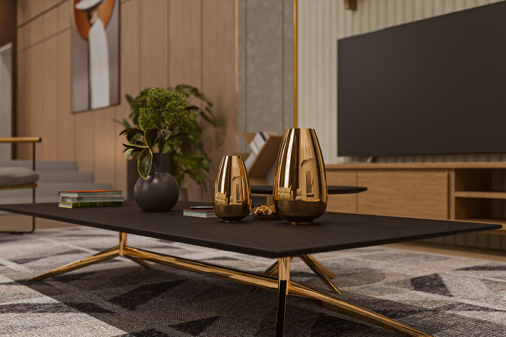 luxury interior with brass