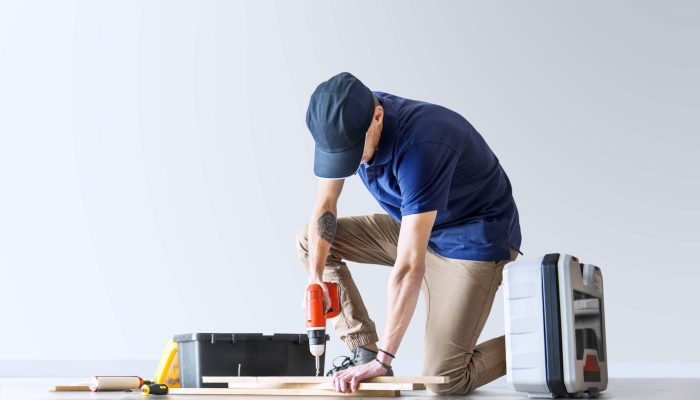 Man renovating his house with design space